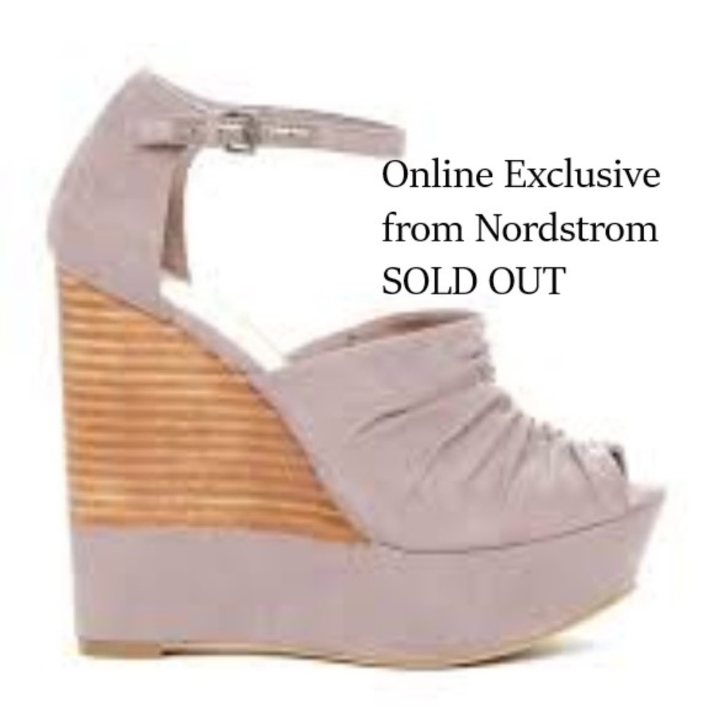 Sole Society 'Becca' Wedge Sandal Gray 9.5 EUC